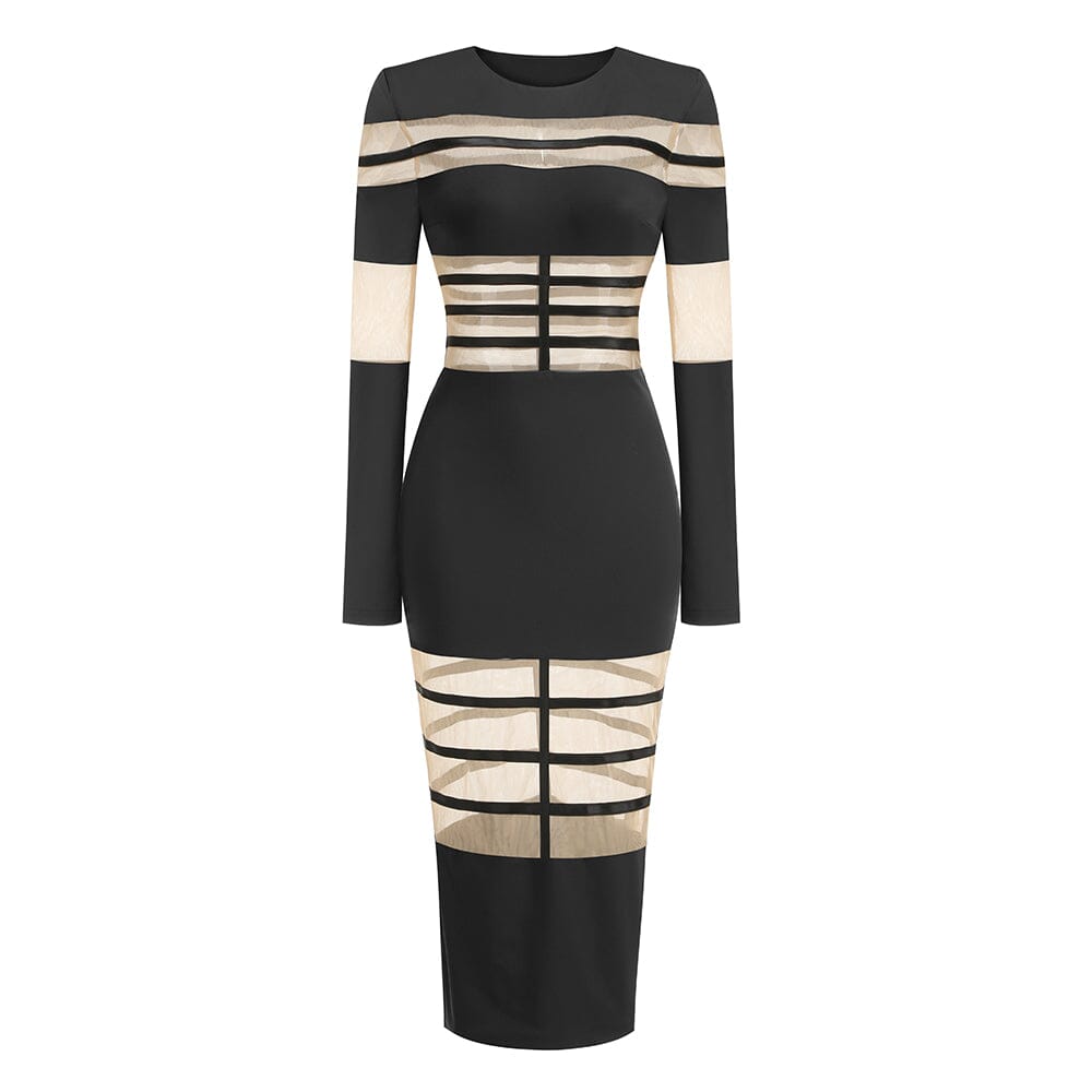Nouri Black Midi Dress
