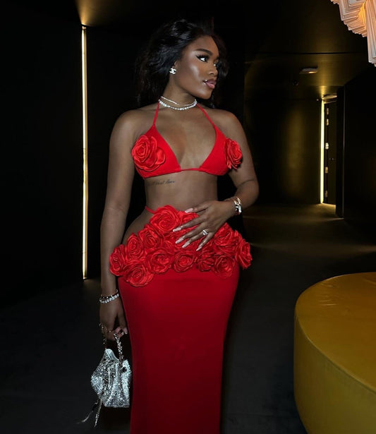 Nica Red Two Piece Set