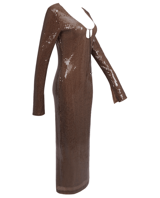 Jasem Brown Maxi Dress