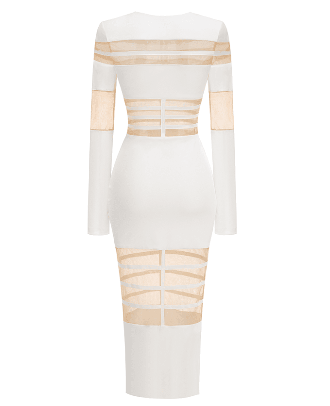 Nouri White Midi Dress
