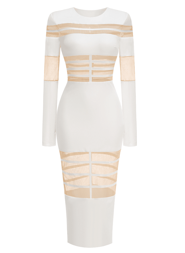 Nouri White Midi Dress