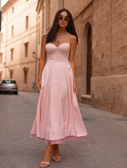 Saski Pink Midi Dress