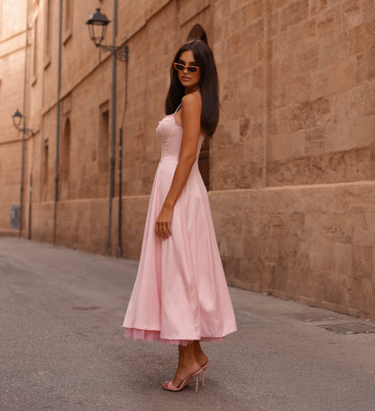 Saski Pink Midi Dress