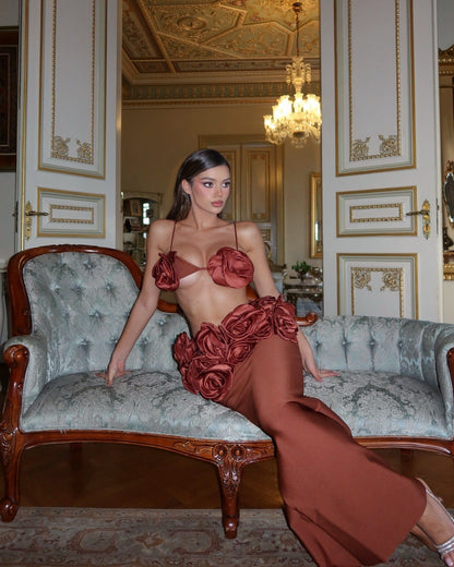 Nica Brown Two Piece Set