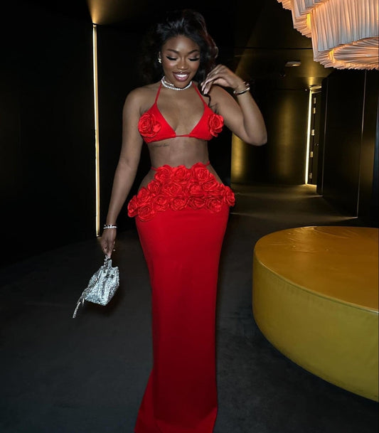 Nica Red Two Piece Set