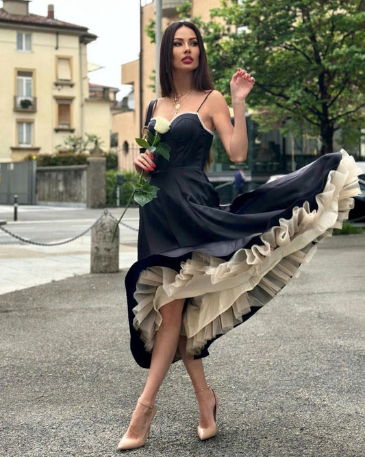 Saski Black Midi Dress