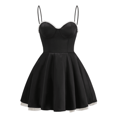 Saski Black Mini Dress