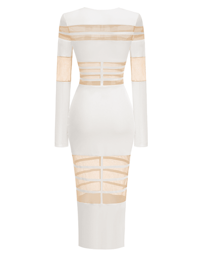 Nouri White Midi Dress