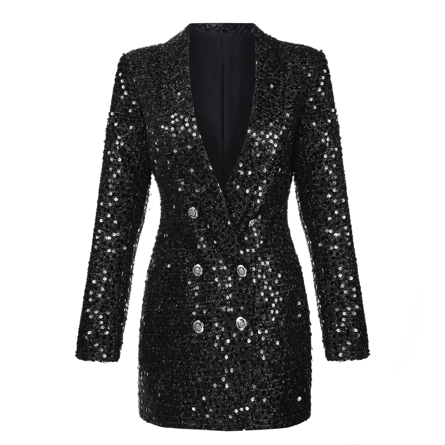 Algester Black Sequin Mini Blazer Dress