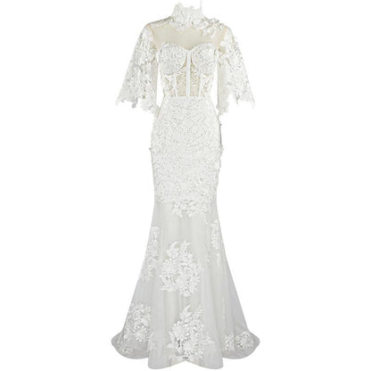 Elly White Lace Maxi Gown