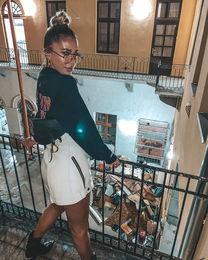 Zachary White Leather Skirt